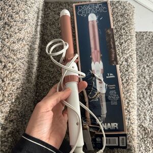 Conair Double Ceramic Curling Iron - Rose Gold and White